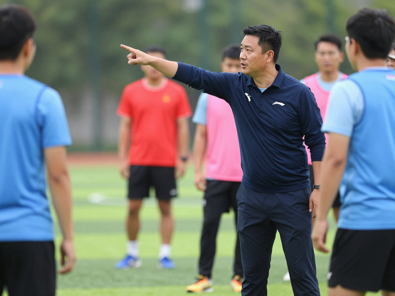Coach guiding team movement with Youngchradiantae